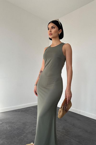 Elbee Fashion Woman Αμάνικο φόρεμα με λαιμόκοψη