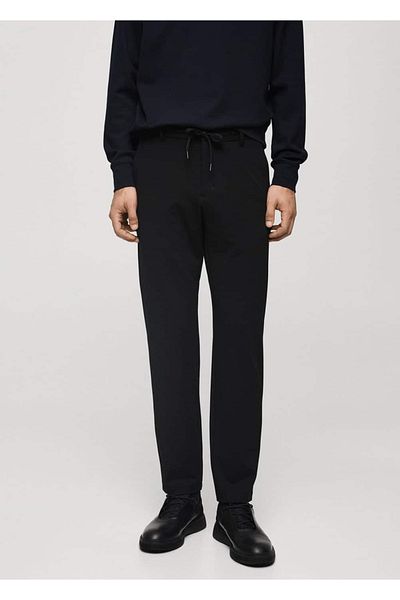 MANGO Man Comfort Strech Fabric Slim Fit Drawstring Pants