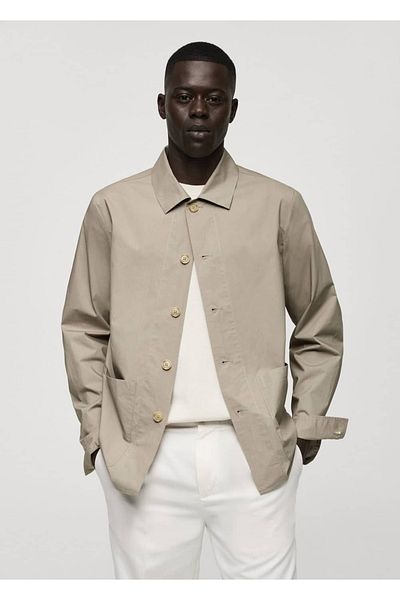 MANGO Man Hemdjacke aus 100 % Baumwollpopeline
