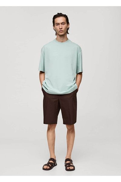 MANGO Man 100% Oversize βαμβακερό μπλουζάκι