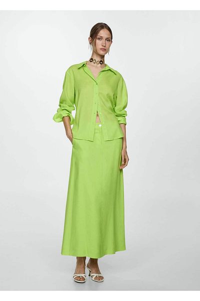 MANGO Woman Fusta lungă lyocell