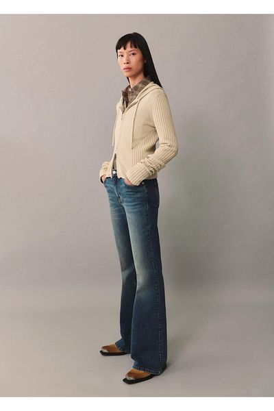 MANGO Woman Zipper Hooded Cardigan