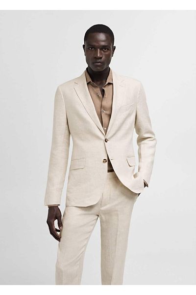 MANGO Man 100% Linen Slim Fit Jacket