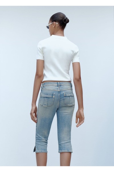 MANGO Woman Düz kesim kapri jean