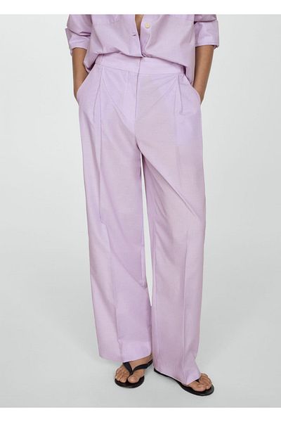 MANGO Woman Pantaloni largi cu dungi