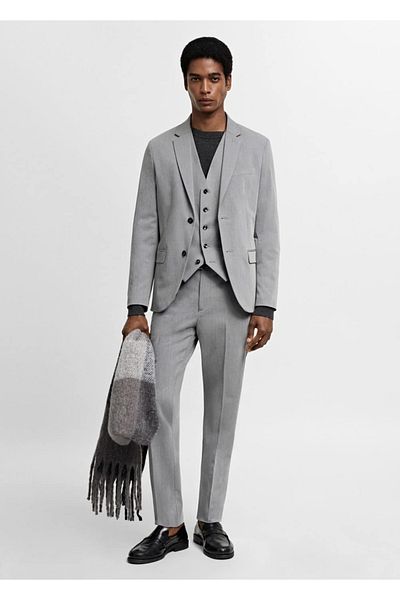MANGO Man Kamizelka z materiału rozciągliwego Super Slim Fit