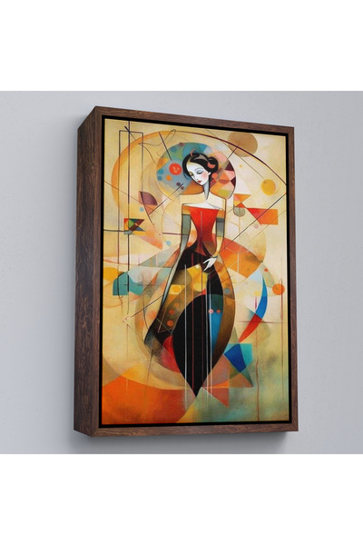 N NOXXO Pictură decorativă abstractă pentru femeie cu cadru din lemn-7970