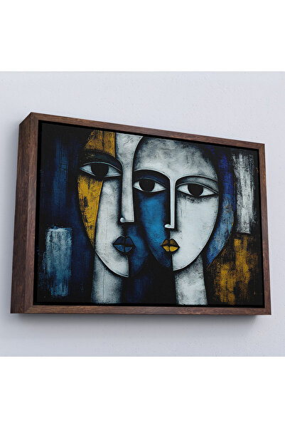 Oxyteez Tablou cu fețe abstracte cu rame din lemn-7220