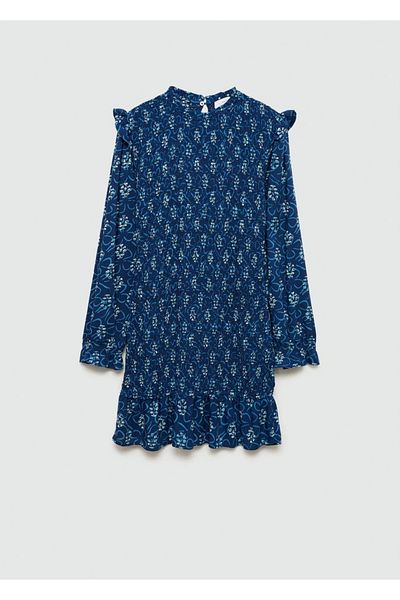 Mango Teen Patterned flounced dress