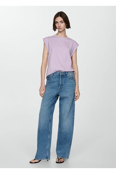 MANGO Woman Kurzärmliges Baumwoll-T-Shirt