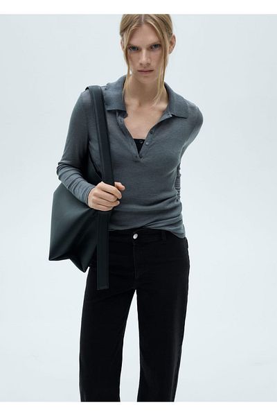 MANGO Woman Catherin hoch taillierte Culotte-Jeanshose