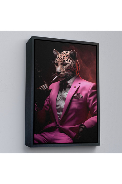 Limitless Ξύλινο Πλαίσιο Smoker Pink Leopard Table-7974