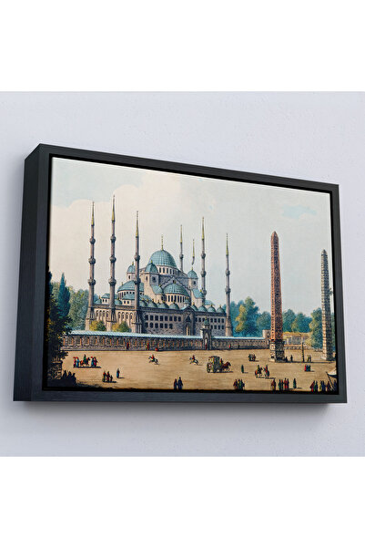 Oxyteez Moscheea Sultan Ahmet cu cadru din lemn Pictură din epoca otomană-7032
