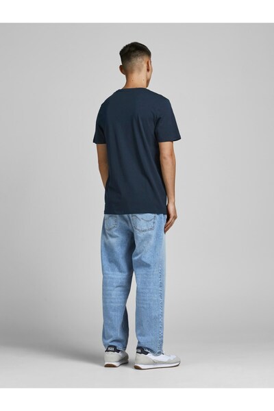 Jack & Jones Ανδρικό μπλουζάκι με λογότυπο Jjecorp Tee Ss Crew Neck Noos 12137126 Navy Blazer/λεπτή εφαρμογή