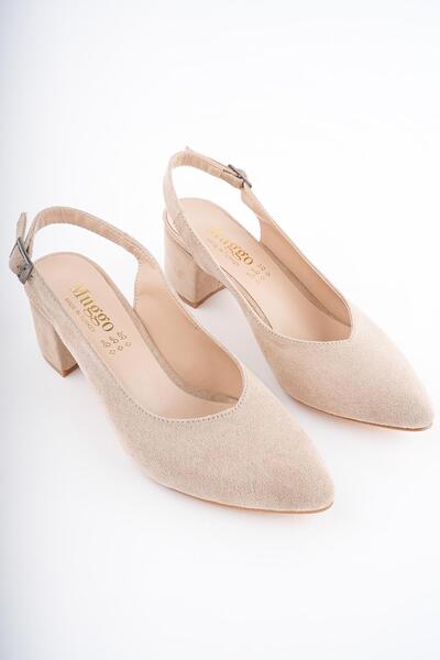 MUGGO W0711 Guaranteed Women's Open Back Classic Daily Style Stylish and Comfortable Heeled Shoes