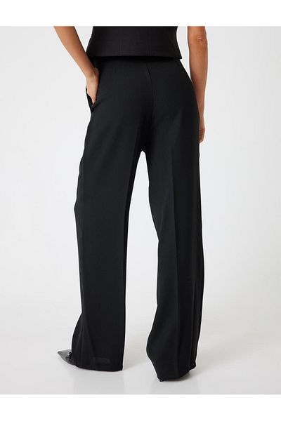 Koton Women's Black Fabric Trousers - 5Wak40068Uw