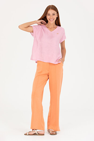 U.S. Polo Assn. Tricou de damă Magnolia cu decolteu în V 50263951 -VR211