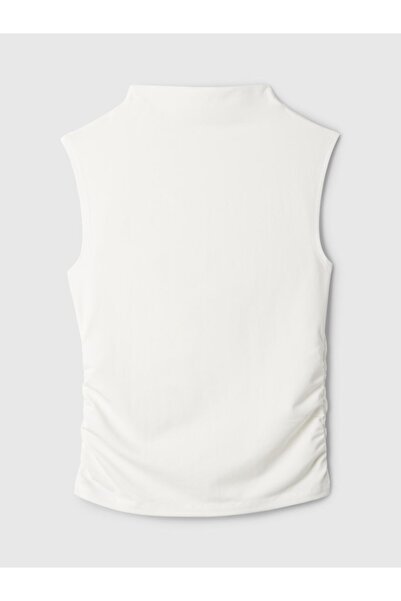 GAP Kadın Kırık Beyaz Modern Mockneck Ruched Atlet