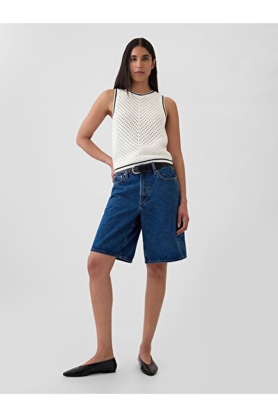 GAP Kadın Kırık Beyaz Kroşe Örgü Desenli Kazak