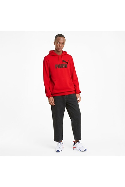Puma Ess Big Logo Hoodie Unisex Sweat 586688-11 High Risk Red