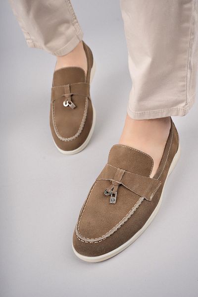 MUGGO Leonardo Guaranteed Men's Daily Classic Genuine Leather Buckle Comfortable Orthopedic Laceless Shoes