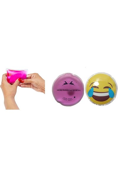 Bosphorus Emoji Pink Gazelle Pocket Stove, Hand Warmer, 2 Pieces of Hot Water Bag Pvc 9cm Mhmt 1053513