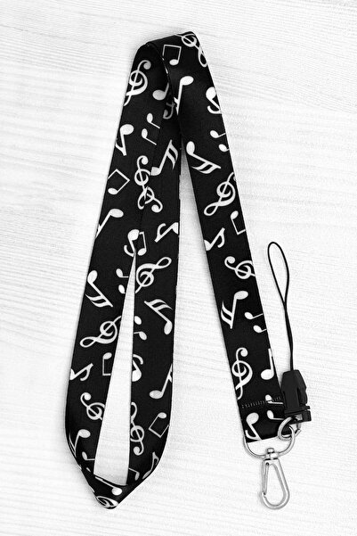 Apptakı Müzik Sol Anahtarı Müzisyen Yaka Kartı Boyun Askı İpi Telefon Askı İp...