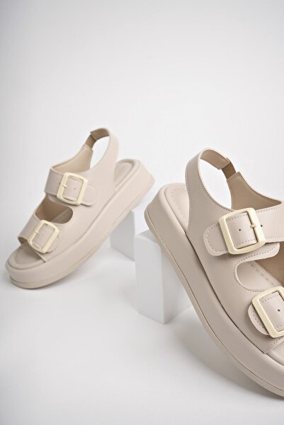 MUGGO JASMINE - Double Strap Women's Sandals with Wedge Heels and Elastics