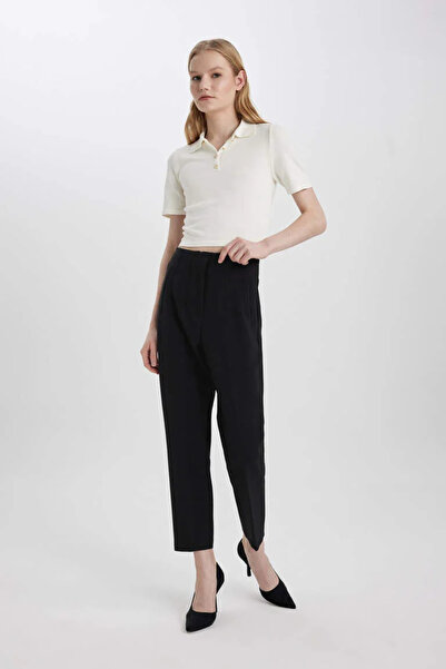 DeFacto Kadın Kanvas Pantolon C2466ax/bk81 Black