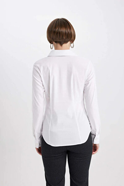 DeFacto Cămașă cu mânecă lungă pentru femei I5278az/wt34 Alb