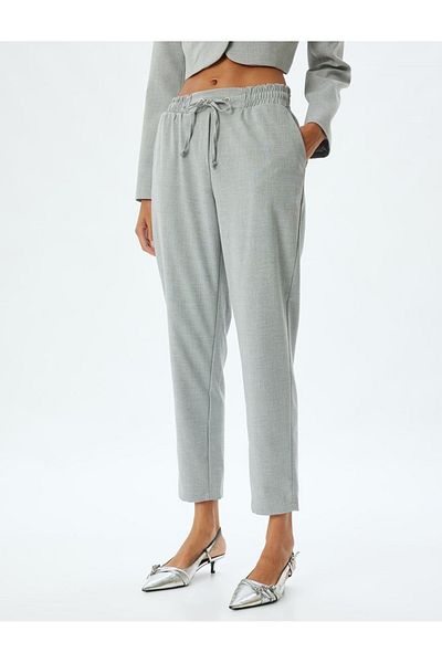 Koton Gray Canvas Women's Trousers - 5Wak40005Uw