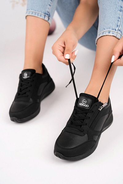 MUGGO Asel Garantat Pantofi de sport pentru femei, ortopedici, zilnic, cu șireturi, fermoar lateral