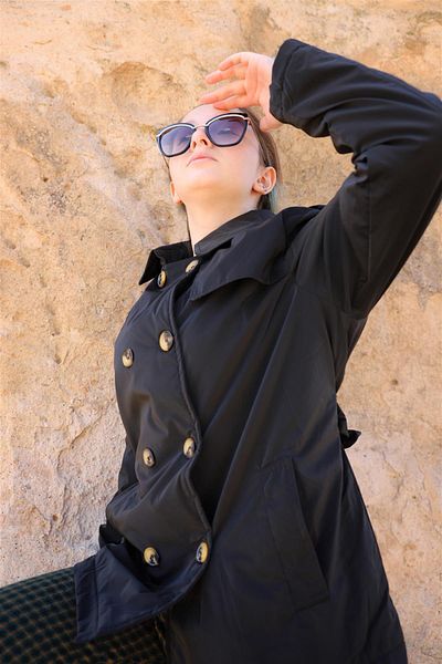 Escabel 04-14 Years Girl's Black Color Trench Coat