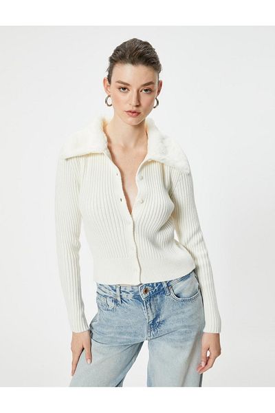 Koton Ecru Women's Cardigan - Model 5Wak90051Ht