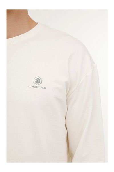 lumberjack Мъжки спортен суитшърт Lumberjack - 4W Mb Sn75 C Neck SW 4Pr A101813215 ECRU