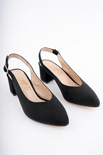 MUGGO W0711 Guaranteed Women's Open Back Classic Daily Style Stylish and Comfortable Heeled Shoes