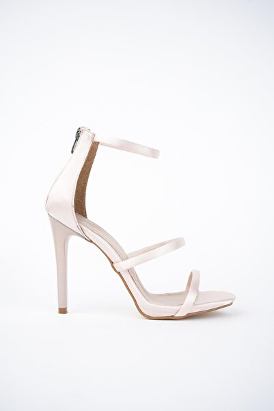 MUGGO Nikita Garantált női hátsó cipzáras szatén stílus Stílusos és kényelmes vékony sarkú cipő