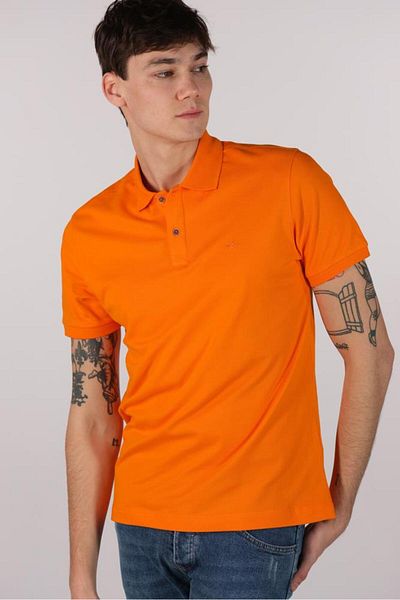 Arma Ανδρικό μπλουζάκι με πορτοκαλί γιακά Polo Y 22374303201