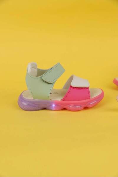 Vicco Size 22-25 Girl's Mint White Color Vicco Laura Lighted Sandals