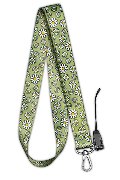 Apptakı Retro Papatya Yaka Kartı Boyun Askı İpi Telefon Askı İpi - ASK0228