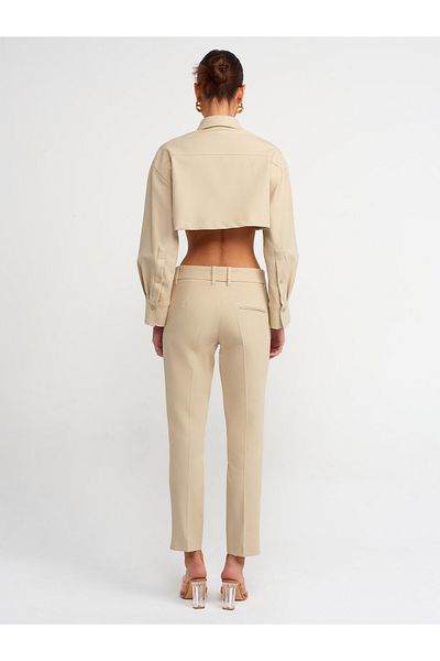 Dilvin 71237 Zippered Stone Colored Pants