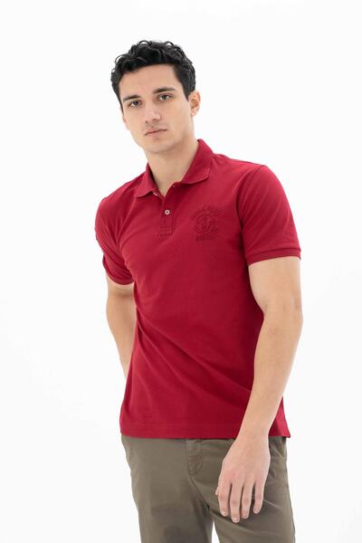 Arma Men's Burgundy Large Size Polo Neck T-Shirt Y 25374866901
