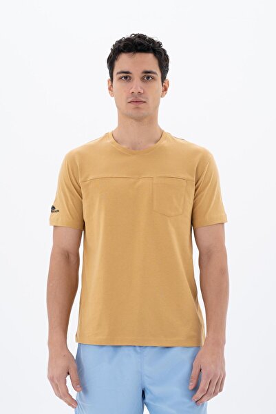 Arma Ανδρικό μπλουζάκι με κίτρινο μουστάρδα με κανονική εφαρμογή με λαιμόκοψη Y 25344404601