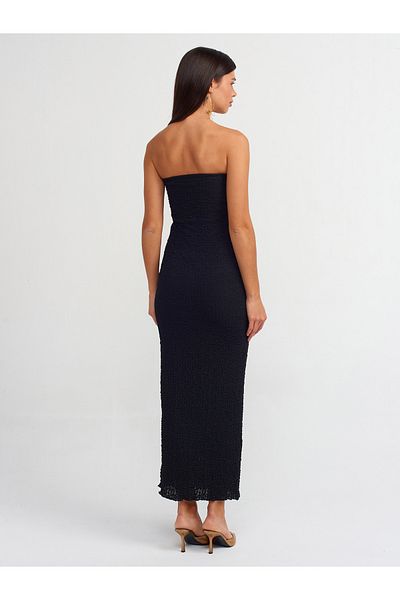 Dilvin 90870 Rochie fără bretele mărime midi-neagră
