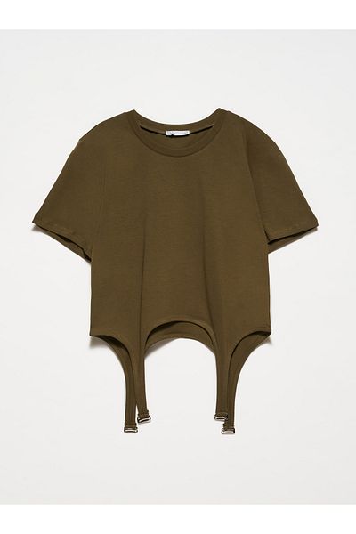 Dilvin 30159 Tricou cu gât crew-kaki