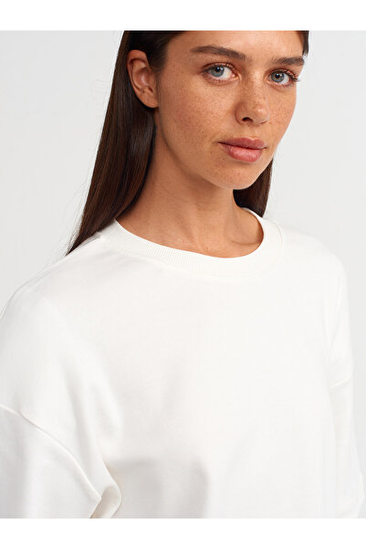 Dilvin 31067 Ecru Cotton Padded T-shirt