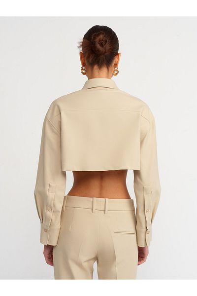 Dilvin 60726 Model Crop Coat - Colorat Piatra