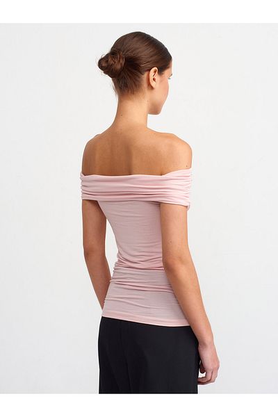 Dilvin 30902 Πούδρα Shirred Ball-Powder Off-the-Shoulder