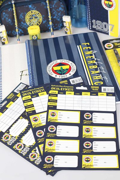 Fenerbahçe Large Size Licensed School Case - A4 Stationery with 2 Notebooks, 700ml Water Bottle, Lunch Box