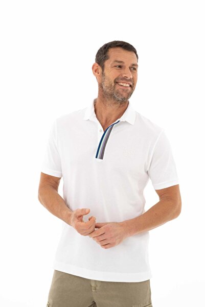 Arma Чоловіча біла футболка з коміром-поло Regular Fit Y25374306001